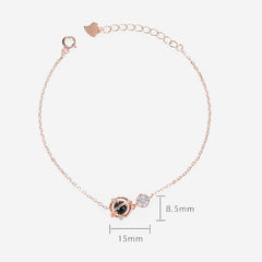 Planet Glitter Planet Blue Crystal 925 Sterling Silver Resizable Bracelets