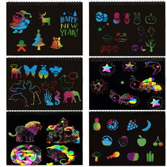 2 x Scratch Art Notebooks Paper Rainbow Books Best Gifts