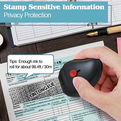Security Stamp Identity Protection Roller with Built-in Plastic Art Knife