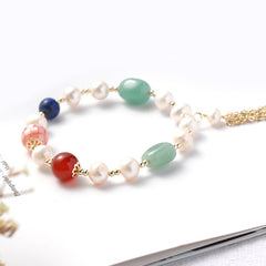 Shiny Pearl Natural Crystal Stone Good Lucky Bracelet