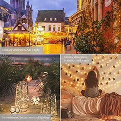 100 LED Solar String Lights Copper Wire Warm White Light Christmas Decor