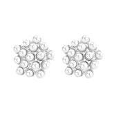 Sparkling Pearl Babysbreath 925 Sterling Silver Stud Earrings