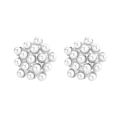 Sparkling Pearl Babysbreath 925 Sterling Silver Stud Earrings