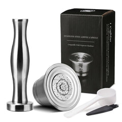 Stainless Steel Coffee Tamper with Coffee Capsule Filling Tool for Nespresso