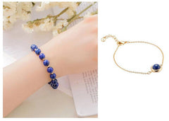 2pcs Set Stylish Blue Light Agate Stone Good Lucky Bracelet