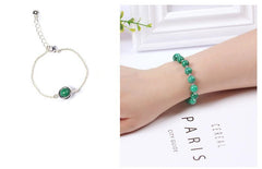 2pcs Set Stylish Dark Green Dragon Agate Stone Good Lucky Bracelet