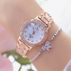 Bee Sister Stylish Crystal Rhinestone Women Quartz Wristwatch Butterfly Bracelet