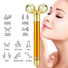 Electric 3D Roller Stick Massager 24K Golden Face Slimming Tools