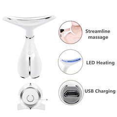 Anti-Wrinkle LED Light Therapy Neck Facial Massager Double Chin Reducer