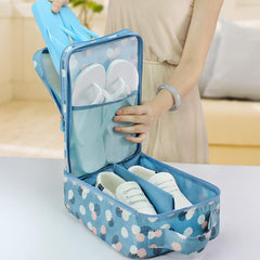 Travel Shoe Bag Zipper 3-Layers Clothes Storage Pouch Organizer