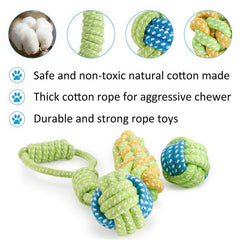 Pet Dogs Cotton Rope Chew Toys for Puppies Teething Clean