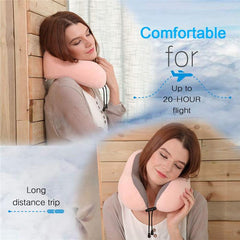 Memory Foam Head Support Travel Neck Pillow w. Storage Bag