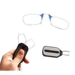 Unisex Foldable Nose Clip Reading Glasses with Keychain
