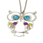 Vintage Hollow Out Owl Pendant Long Necklace for Women Girls