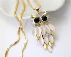Vintage Owl Pendant Long Chain Drop Dangle Necklace Charm Jewelry