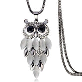 Vintage Owl Pendant Long Chain Drop Dangle Necklace Charm Jewelry