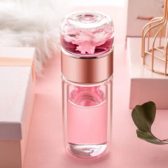 Double Wall Glass Water Bottles Tea Infuser Tea Separation Tumbler Cup