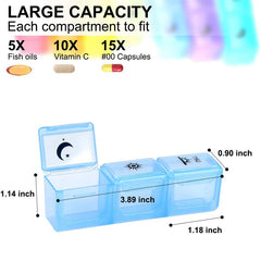 3-Times-A-Day 7 Day Pill Box Large Compartments Weekly Pill Organizer