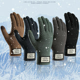 Winter Mens Warm Touch Screen Gloves Plush Thick Lined Thermal Knitted Gloves