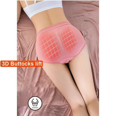 3pcs Women Cotton Middle Waist Underpants Stretchy Honeycomb Briefs