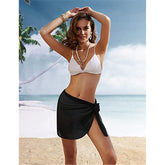 Women's Short Sarongs Beach Wrap Sheer Bikini Wraps Chiffon Cover Ups