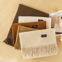 Womens Winter Scarf Solid Color Cashmere Feel Shawl Soft Warm Wraps