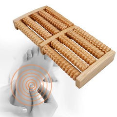 Wooden Stress Relief Dual Feet Massager Acupressure Massage Roller