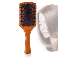 Wooden Paddle Hair Brush Comb for Straight Curly Wavy Hair