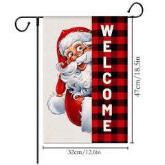 2 Packs Merry Christmas Hanging Garden Flag Double Side Banner Yard Decor