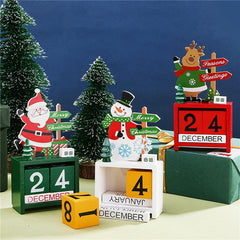 Christmas Wooden Countdown Advent Calendar for Home Office Decoration