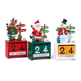 Christmas Wooden Countdown Advent Calendar for Home Office Decoration