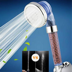 High Pressure 3-Mode Ionic Power Shower Head with Mineral Beads & Free Shower Hose