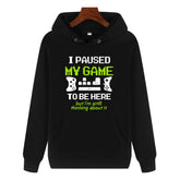 Oversized Sports Hoodie I PAUSED MY GAME TO BE HERE Hooded Sweatshirt