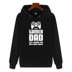 Funny Humor Print Hoodie I'M A GAMER DAD Hooded Sweatshirt