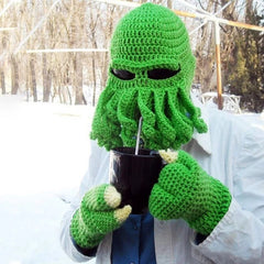 Winter Octopus Beard Hat Beanie Cap Knit Hat Warm Windproof for Men Women