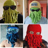 Winter Octopus Beard Hat Beanie Cap Knit Hat Warm Windproof for Men Women