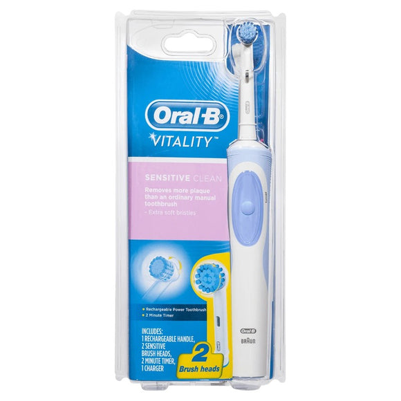 Oral-B Vitality Sensitive Clean Rechargeable Power Toothbrush with 2 Brush Heads