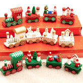 Christmas Wooden Train Home Decor Table Ornament Gift