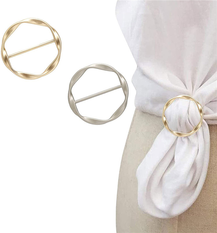 2pcs Ladies Cross Scarf Clips,scarf Ring Three Ring Clasp Fashion,scarf  Ring Scarf Clasp Silk Scarf,triple Slide Jewelry