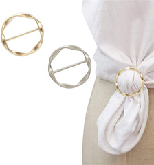 2pcs Silk Scarf Ring T-Shirt Tie Clips