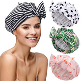 Reusable Stylish Waterproof Shower Hair Bow Bath Caps