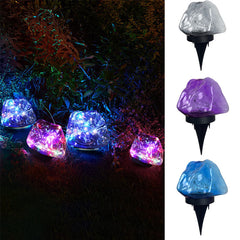 Outdoor Solar Colorful Waterproof Simulation Stone Landscape Lights
