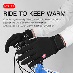 Anti-slip Thermal Touch Screen Zipper Gloves Mittens Winter Windproof Waterproof