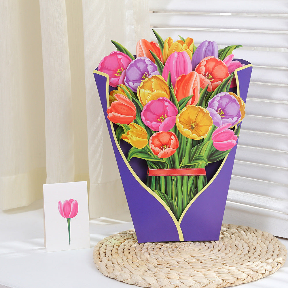 12inch Pop Up Flower Bouquet Greeting Card Gift