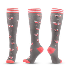 Knee-High Compression Socks Animal Pattern Sports Nylon Stockings