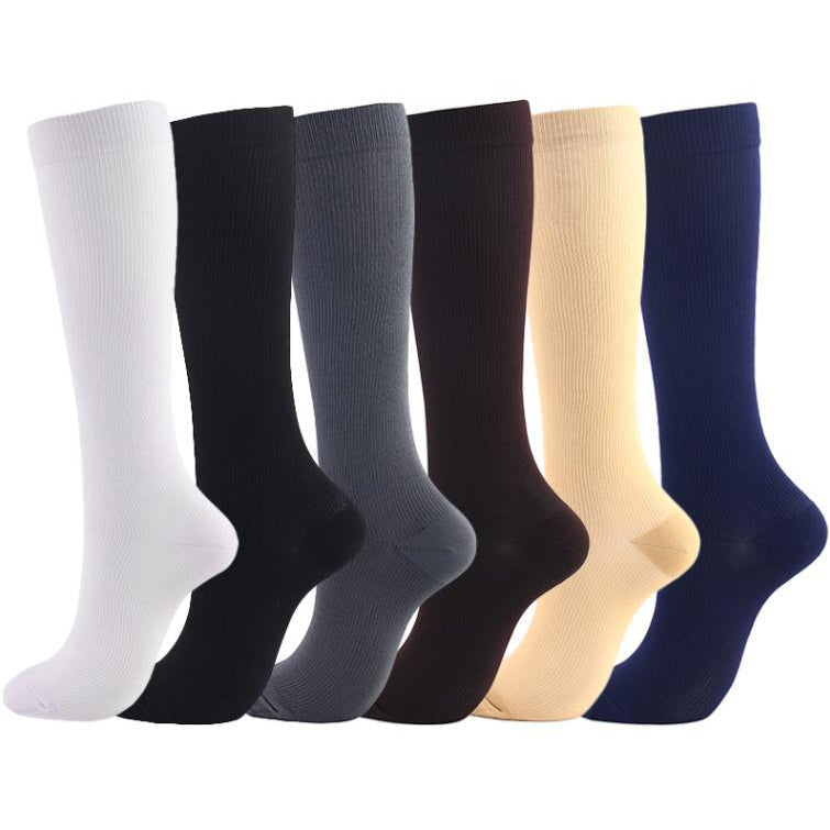 6 Pairs Knee-High Compression Socks 20-30mmhg Sports Stockings
