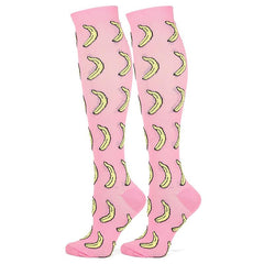 Knee-High Compression Socks Fruits Pattern Sports Nylon Stockings