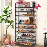 Space-Saving 10-Tier Shoe Rack Shoes Organizer Shelves Storage Closet