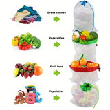 Mesh Bags Vegetable Fruit Storage Pouches Reusable 12pcs Produce Bags