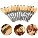 12pcs Wood Carving Chisel Set Professional Woodworking Tools Sharp Carving Knife Kit